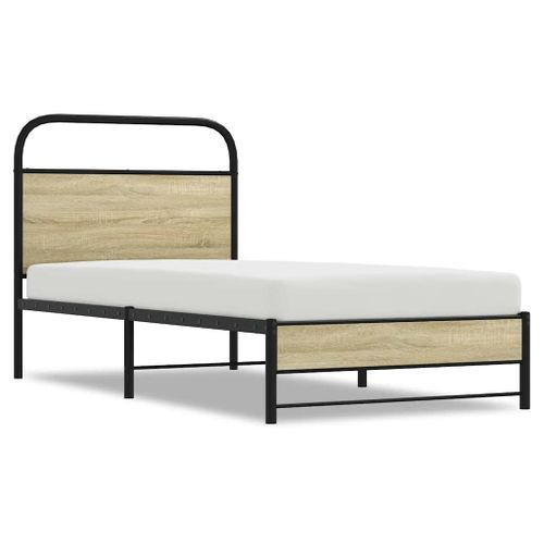 Cadre de lit sans matelas 75x190cm chêne sonoma bois ingénierie - Photo n°2; ?>