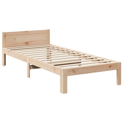 Cadre de lit sans matelas 80x200 cm bois massif de pin - Photo n°3; ?>