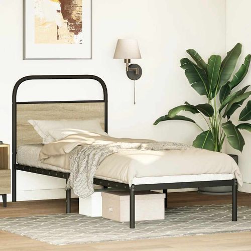 Cadre de lit sans matelas 80x200cm chêne sonoma bois ingénierie - Photo n°3; ?>