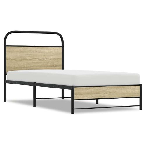 Cadre de lit sans matelas 80x200cm chêne sonoma bois ingénierie - Photo n°2; ?>