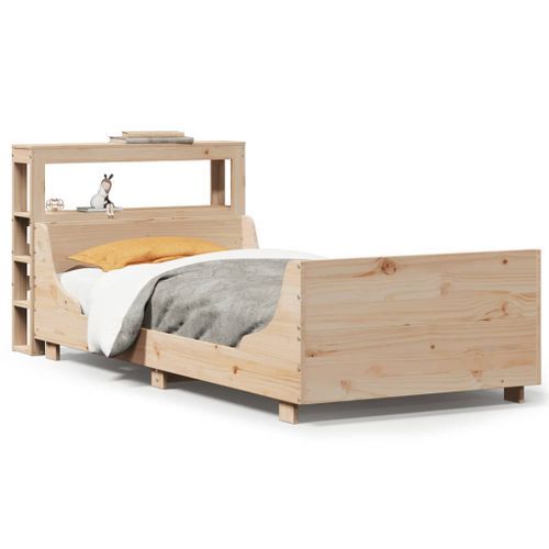 Cadre de lit sans matelas 90x190 cm bois de pin massif - Photo n°2; ?>