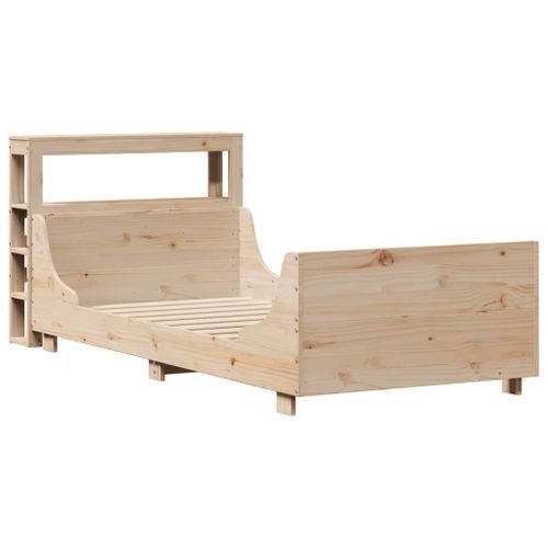 Cadre de lit sans matelas 90x190 cm bois de pin massif - Photo n°3; ?>