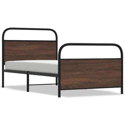 Cadre de lit sans matelas 90x190cm chêne marron bois ingénierie - Photo n°2; ?>