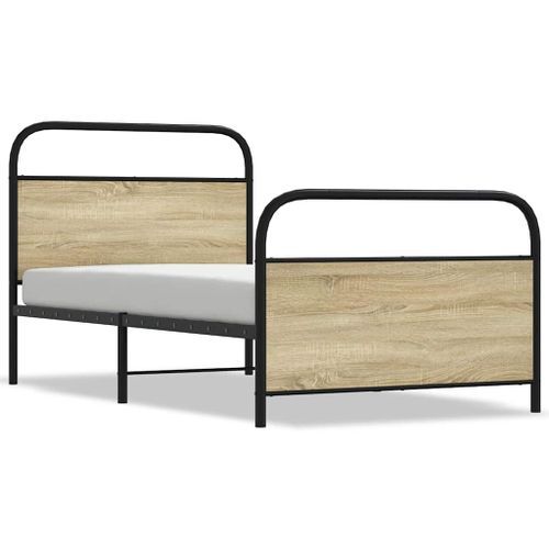 Cadre de lit sans matelas 90x190cm chêne sonoma bois ingénierie - Photo n°2; ?>