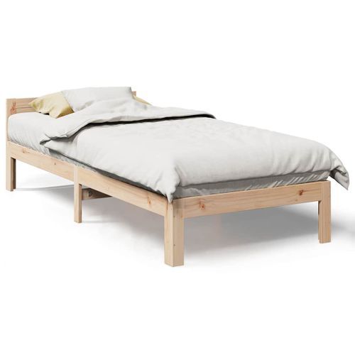 Cadre de lit sans matelas 90x200 cm bois de pin massif - Photo n°2; ?>