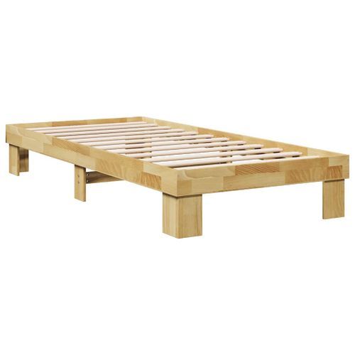 Cadre de lit sans matelas 90x200 cm bois massif de chêne - Photo n°3; ?>