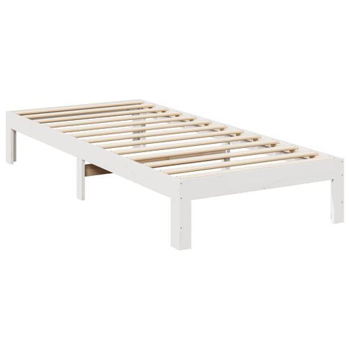 Cadre de lit sans matelas blanc 80x200 cm bois massif de pin - Photo n°3; ?>