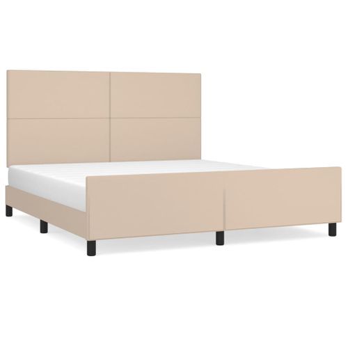 Cadre de lit sans matelas cappuccino 160x200 cm similicuir - Photo n°2; ?>