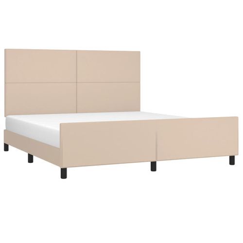 Cadre de lit sans matelas cappuccino 160x200 cm similicuir - Photo n°3; ?>