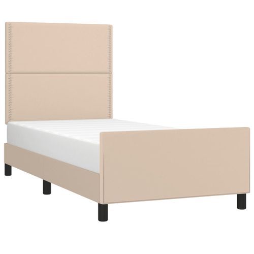 Cadre de lit sans matelas cappuccino 90x190 cm similicuir - Photo n°3; ?>