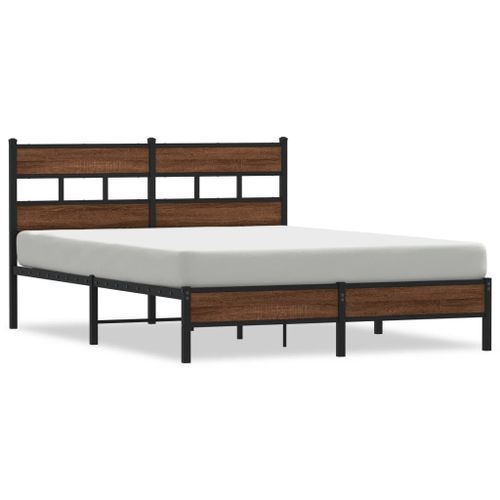 Cadre de lit sans matelas chêne marron 137x190 cm - Photo n°2; ?>