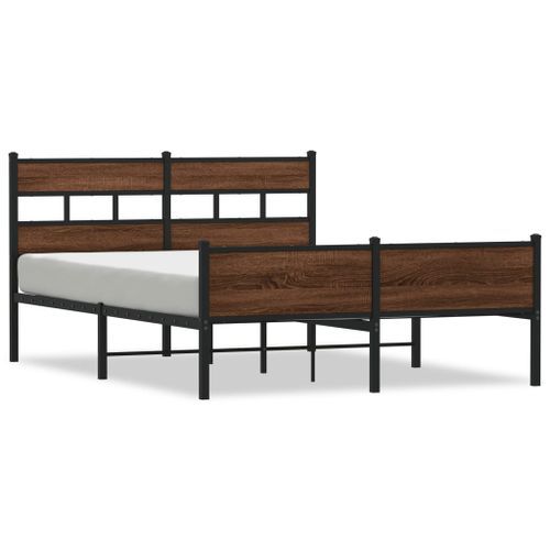 Cadre de lit sans matelas chêne marron 137x190 cm - Photo n°2; ?>