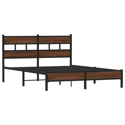 Cadre de lit sans matelas chêne marron 140x190 cm - Photo n°3; ?>