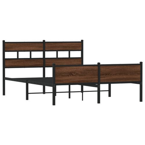 Cadre de lit sans matelas chêne marron 140x190 cm - Photo n°3; ?>