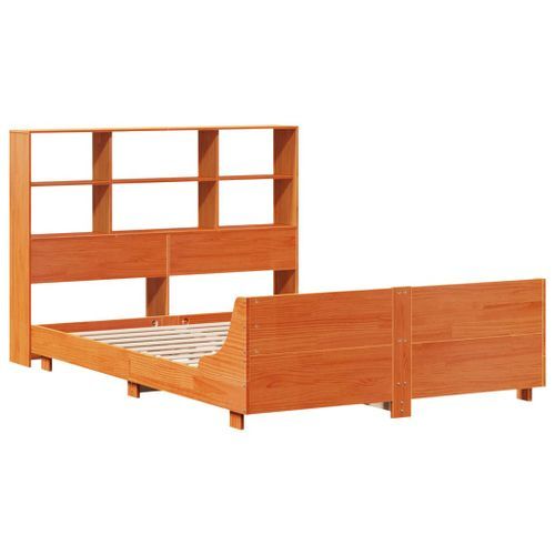 Cadre de lit sans matelas cire marron 120x200cm bois pin massif - Photo n°3; ?>