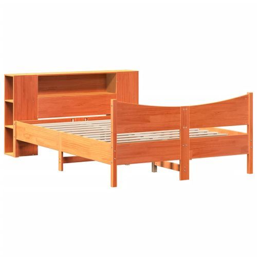 Cadre de lit sans matelas cire marron 135x190cm bois pin massif - Photo n°3; ?>