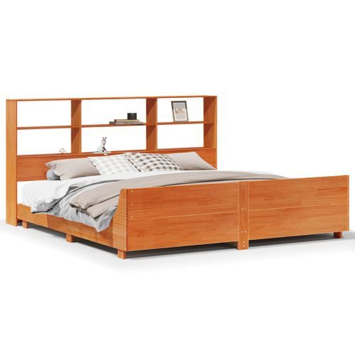 Cadre de lit sans matelas cire marron 180x200cm bois pin massif - Photo n°2; ?>