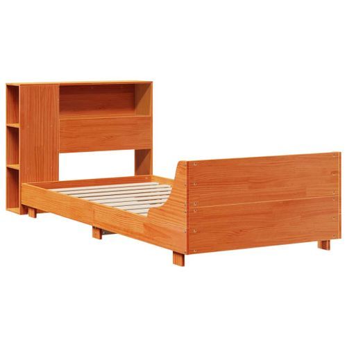 Cadre de lit sans matelas cire marron 90x190 cm bois pin massif - Photo n°3; ?>