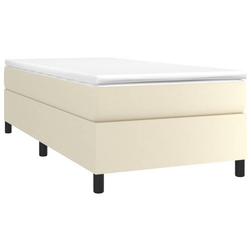 Cadre de lit sans matelas crème 90x200 cm similicuir - Photo n°3; ?>