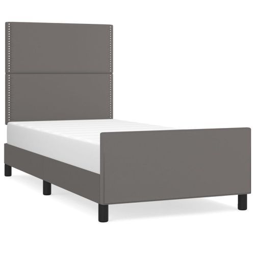 Cadre de lit sans matelas gris 90x190 cm similicuir - Photo n°2; ?>