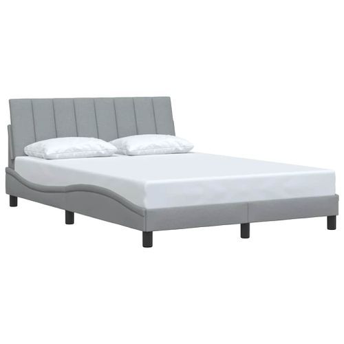 Cadre de lit sans matelas gris clair 120x200 cm tissu - Photo n°3; ?>