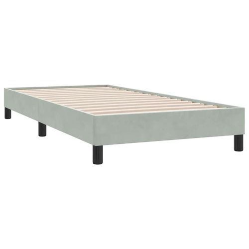 Cadre de lit sans matelas gris clair 90x210 cm velours - Photo n°2; ?>