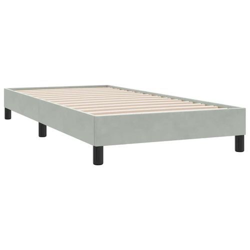 Cadre de lit sans matelas gris clair 90x220 cm velours - Photo n°2; ?>