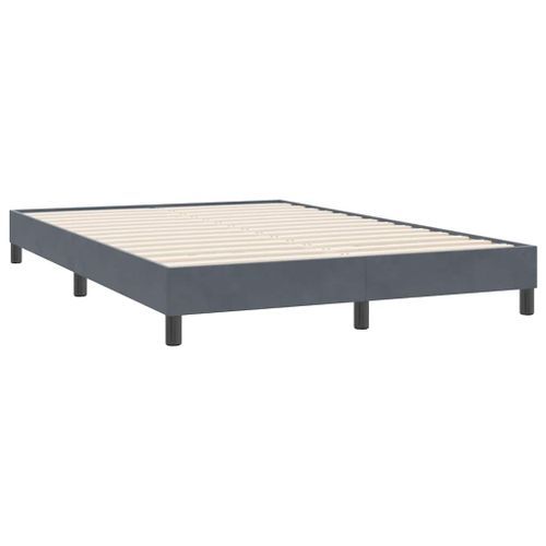 Cadre de lit sans matelas gris foncé 140x220 cm velours - Photo n°2; ?>