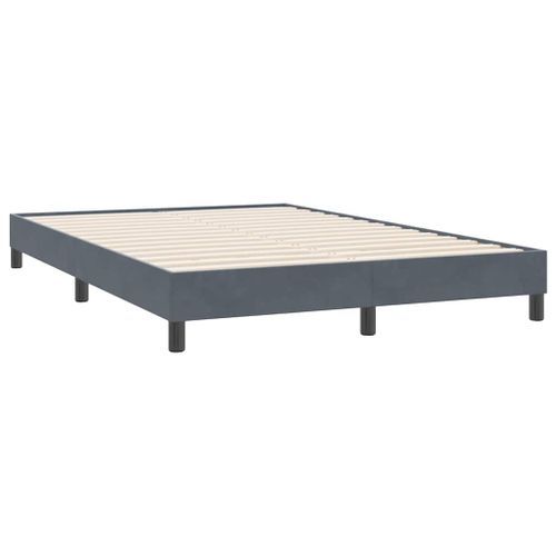 Cadre de lit sans matelas gris foncé 160x220 cm velours - Photo n°2; ?>