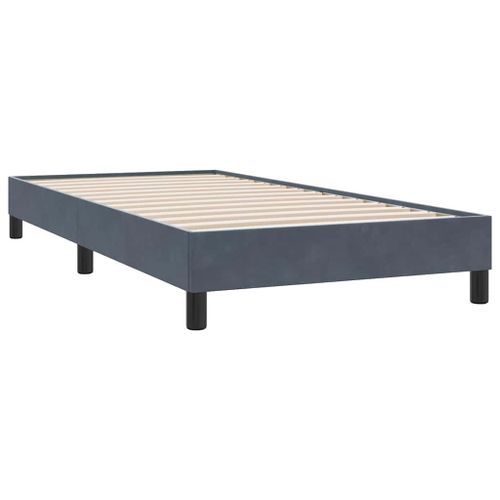 Cadre de lit sans matelas gris foncé 80x210 cm velours - Photo n°2; ?>