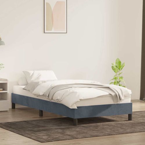 Cadre de lit sans matelas gris foncé 80x210 cm velours - Photo n°3; ?>