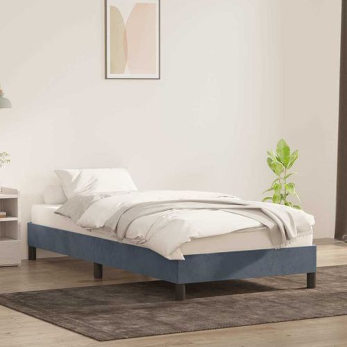 Cadre de lit sans matelas gris foncé 90x220 cm velours - Photo n°3; ?>