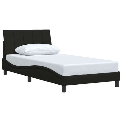 Cadre de lit sans matelas noir 100x200 cm tissu - Photo n°3; ?>