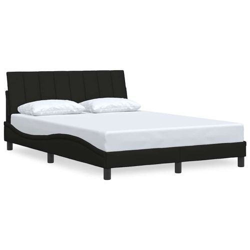 Cadre de lit sans matelas noir 120x200 cm tissu - Photo n°2; ?>