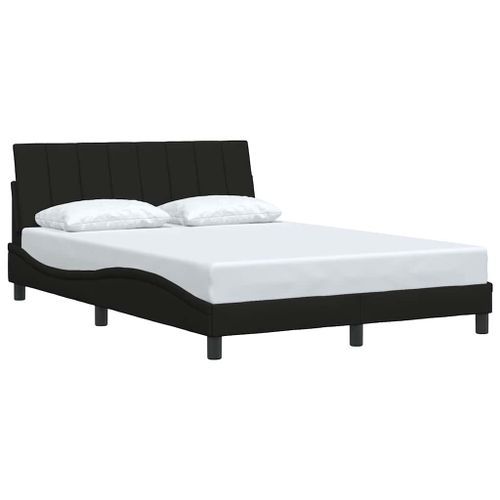 Cadre de lit sans matelas noir 120x200 cm tissu - Photo n°3; ?>