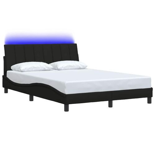 Cadre de lit sans matelas noir 120x200 cm tissu - Photo n°3; ?>