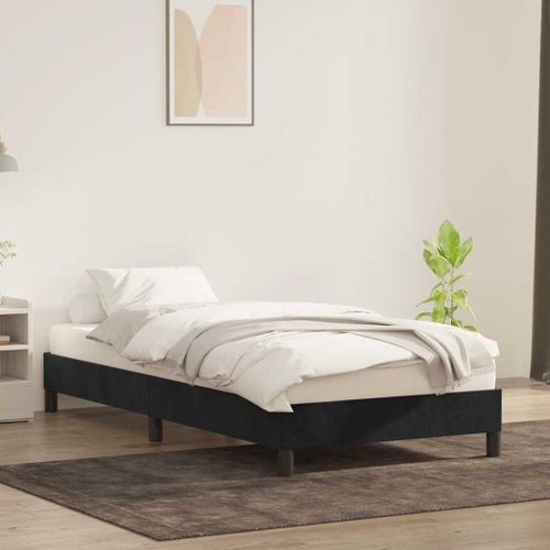 Cadre de lit sans matelas noir 80x220 cm velours - Photo n°3; ?>