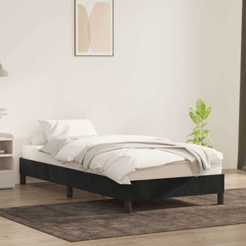 Cadre de lit sans matelas noir 90x210 cm velours - Photo n°3; ?>