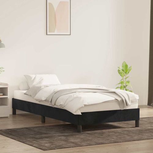 Cadre de lit sans matelas noir 90x220 cm velours - Photo n°3; ?>