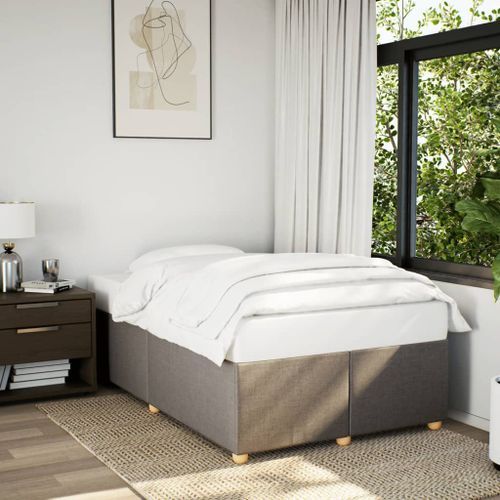 Cadre de lit taupe 120x190 cm tissu - Photo n°3; ?>