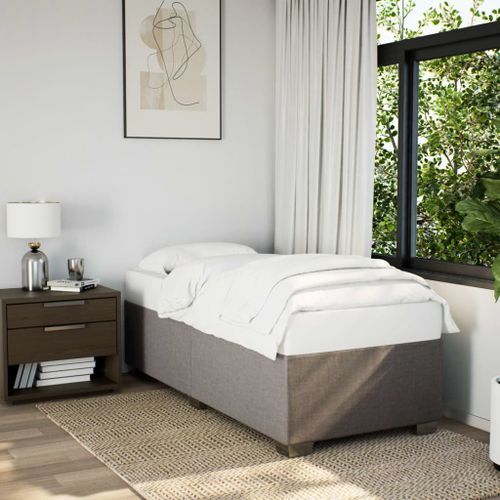 Cadre de lit Taupe 90x190 cm Tissu - Photo n°3; ?>