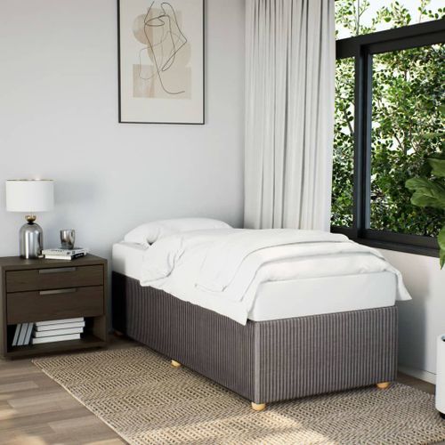 Cadre de lit Taupe 90x190 cm Tissu - Photo n°3; ?>