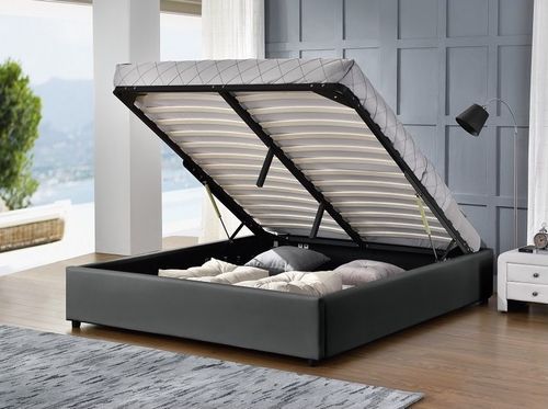 Cadre Lit Coffre Simili Cuir Gris Break 160x200 Cm 8 Cadre lit coffre simili cuir gris Break 160x200 cm - Photo n°2; ?>