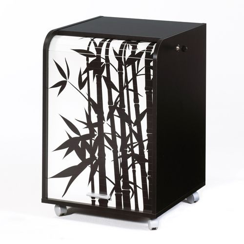 Caisson de bureau noir impression bambou Orga 70 - Photo n°2; ?>