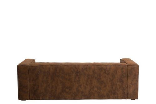 Canapé 3 places en cuir marron vintage Coza 224 cm - Photo n°2; ?>