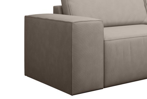 Canapé convertible 4 places tissu beige Willace 260 cm - Photo n°3; ?>