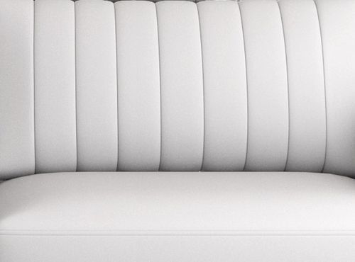 Canapé convertible design 3/4 places simili cuir blanc et pieds acier chromé Eliza 250 cm - Photo n°2; ?>