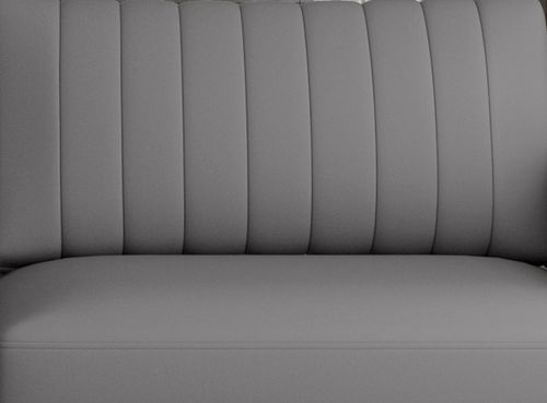 Canapé convertible design 3/4 places simili cuir gris et pieds acier chromé Eliza 250 cm - Photo n°3; ?>