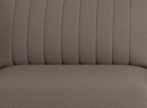 Canapé convertible design 3/4 places tissu beige foncé et pieds acier chromé Eliza 250 cm - Photo n°2; ?>