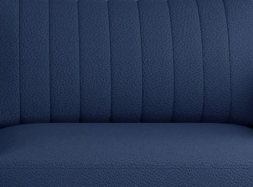 Canapé convertible design 3/4 places tissu bleu turquin et pieds acier chromé Eliza 250 cm - Photo n°3; ?>